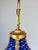 Pair Match 1960s Turkish Mosque Chandelier – Blue Crystal Brass Mid-Century Lighting For Sale - Image 4 of 13