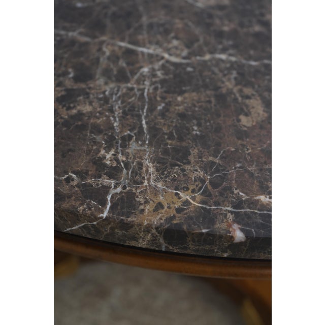 Lillian August 50” Round Empire Marble Top Dining Center Table For Sale In Philadelphia - Image 6 of 12