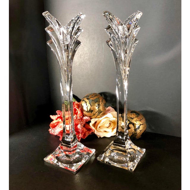 Vintage Mikasa Deco Single Crystal Candle Light Candle Holders A Pairtall Rare Chairish