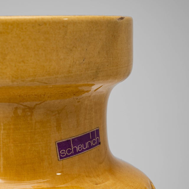 1960s German W. Germany Mid-Century Modern Yellow Mustard Ceramic Vase For Sale - Image 13 of 18