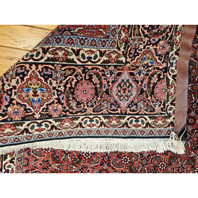 Vintage Persian Bidjar Rug, Hand-Knotted Wool, Allover Herati Geometric Pattern, Red & Navy, 7x10 For Sale - Image 12 of 18