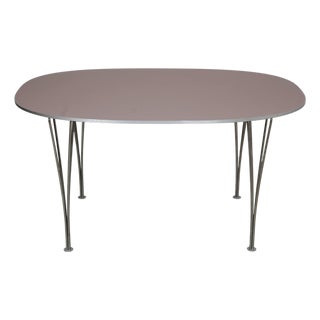 Grey Superellipse Dining Table by Piet Hein For Sale