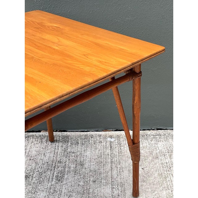 Vintage Wood and Rattan Game Table For Sale - Image 16 of 18