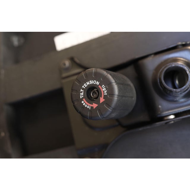 Brown Black and Borwn Glazed Leather Executive Chair With Nail Trim and Umbria Finish Frame For Sale - Image 8 of 8