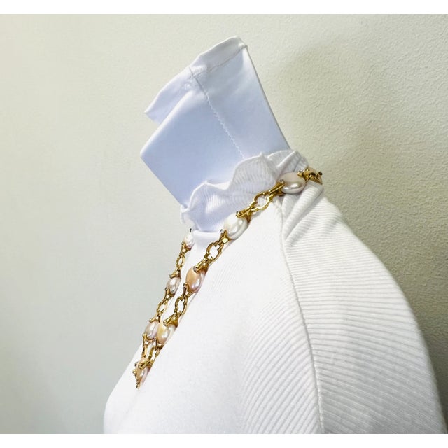 Modern Estate Valentin Magro Fresh Water Cultured Pearls & Round Diamond Necklace For Sale - Image 3 of 11