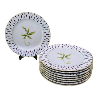 Vintage Bernardaud Frivole Limoges Porcelain 11.75" Charger Plates - Set of 8 For Sale