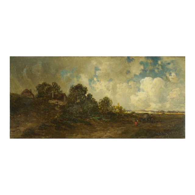 19th Century European Gypsy Caravan Landscape by Pal Paul Bohm For Sale