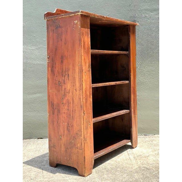 Vintage Rustic Handcrafted Wood Shelving Unit For Sale - Image 16 of 16