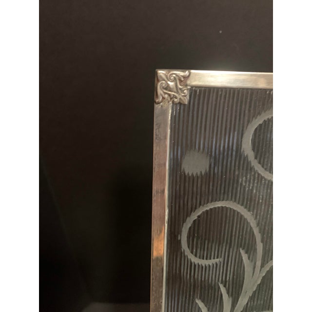 Metal Rare Largest T. G. Hawkes & Co. Crystal & Sterling Silver Picture Frame Circa 1920 For Sale - Image 7 of 7
