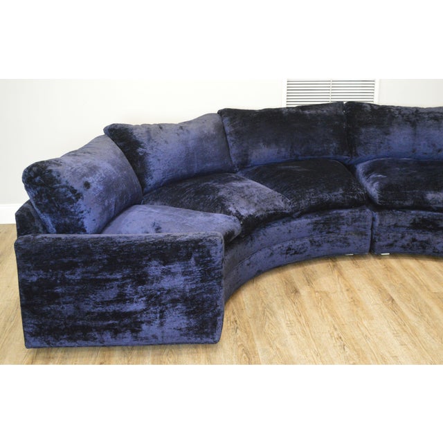 Mid Century Modern Blue Curved Circular Sectional Sofa ... (640 x 640 Pixel)