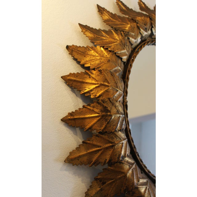 1950s Oval Sun Mirror For Sale - Image 5 of 7