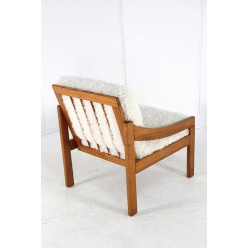 Pine Armchair with Cream Upholstery, 1970s For Sale - Image 12 of 15