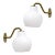 Set of Vilhelm Lauritzen Wall Lights by Louis Poulsen, Brass & Opaline, 1955 For Sale