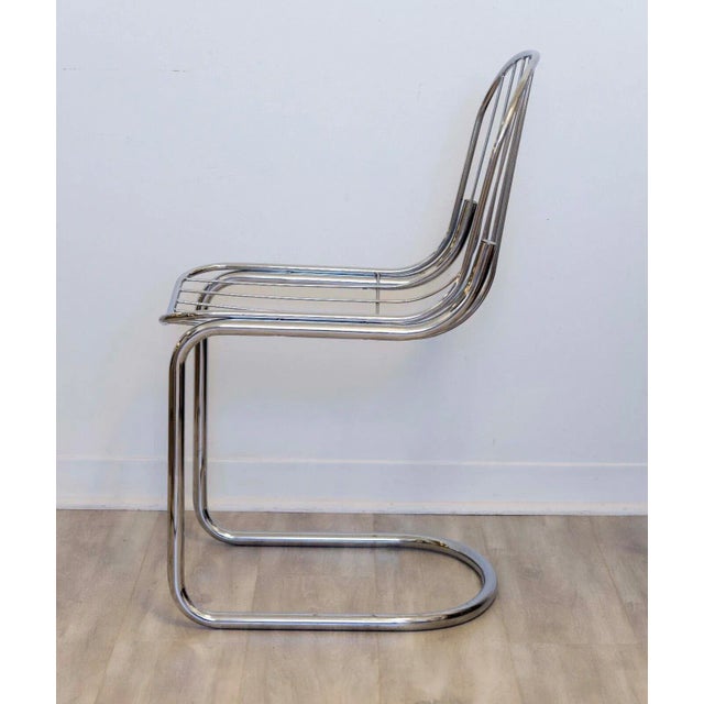 Mid-Century Modern Gastone Rinaldi Metal Dining Side Chairs 1970s Vintage Postmodern - Set of 4 For Sale - Image 3 of 7