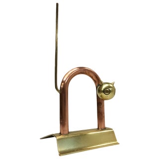 Walter Von Nessen Brass and Copper Cat Statue by Chase For Sale