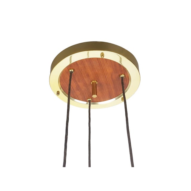 Mid-Century Modern Italian Golden Aluminum and Smoked Glass Pendant Lamp, 1960s For Sale - Image 3 of 11