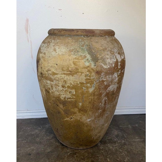 Antique Monumental Olive Jar, Terracotta With Weathered Patina For Sale - Image 13 of 14