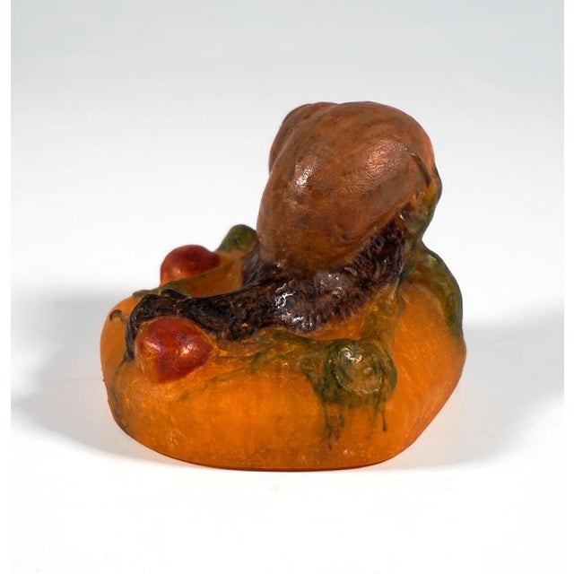 Art Nouveau Pate de Verre Snail Paperweight by Amalric Walter & Henri Bergé, France, 1920 For Sale - Image 3 of 8