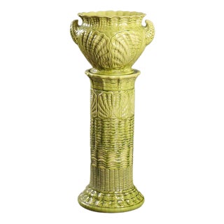 Art Nouveau Pot with Column in Ceramic, Set of 2 For Sale