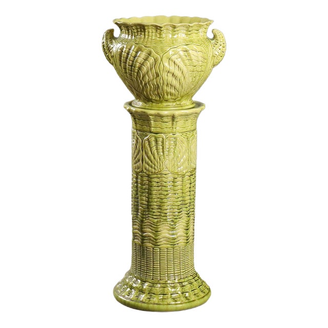 Art Nouveau Pot with Column in Ceramic, Set of 2 For Sale