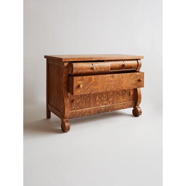 Victorian Antique Tiger Oak Dresser For Sale - Image 3 of 15