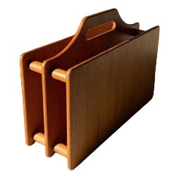 Danish Teak Magazine Rack, 1970s For Sale
