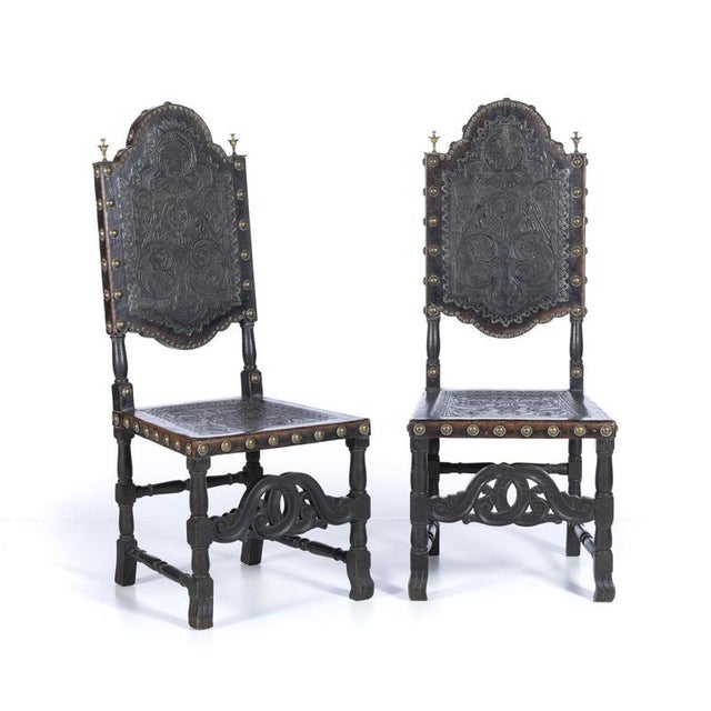 Portuguese Chestnut Wood Chairs, 19th Century, Set of 2 For Sale - Image 6 of 6
