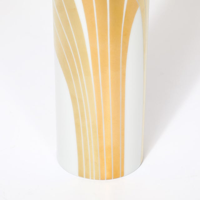 Mid-Century Porcelain Cylindrical Vase W/ 24karat Gold Overlay by Rosenthal For Sale In New York - Image 6 of 17