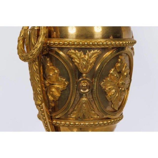 A Magnificent Pair of French Louis XVI Style Ormolu Vases For Sale In New York - Image 6 of 12