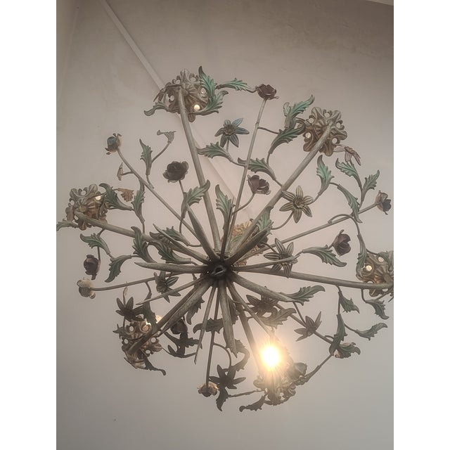 Metal Vintage Chandelier in Metal For Sale - Image 7 of 11