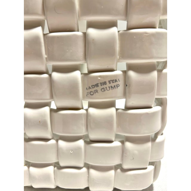 Ceramic 20th C. MCM Italian Gump's Woven Porcelain Basket For Sale - Image 7 of 7