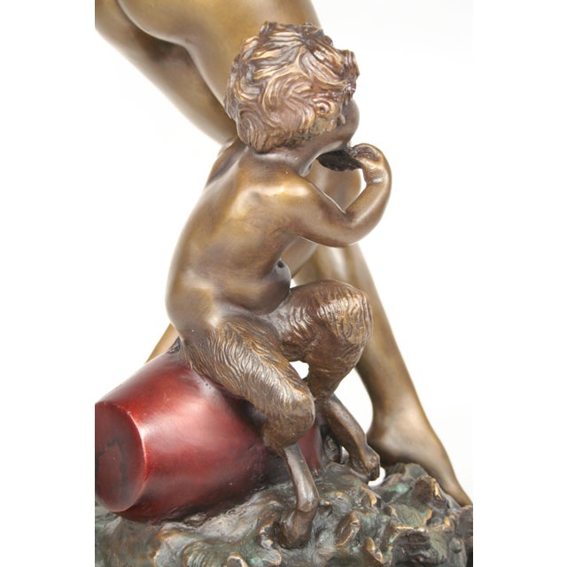 1990s Art Deco/Nouveau Nude Sculpture Bronze with Pixy For Sale - Image 17 of 18