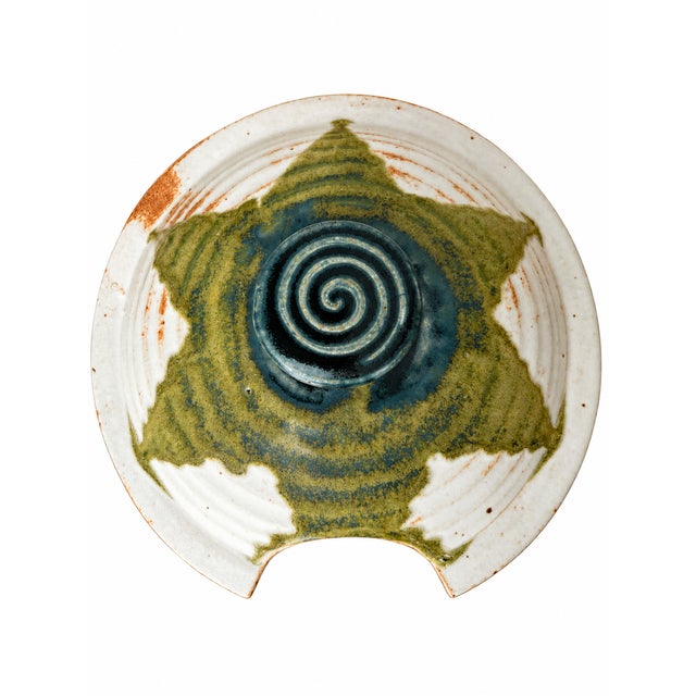 Signed Studio Pottery Soup Tureen With Teal and Olive Glaze, Marked “01” For Sale - Image 10 of 13