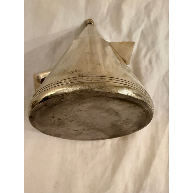 Mid 20th Century Mid 20th Century Art Deco Silver-Tone Metal Tea Set – Teapot, Sugar Pot & Milk Pot, 3-Piece For Sale - Image 5 of 10