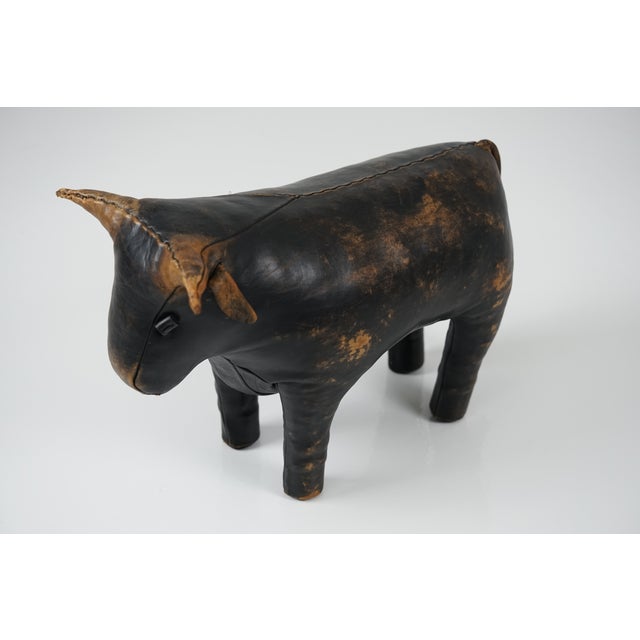 Leather Bull Stool by Dimitri Omersa for Valenti, 1965 For Sale - Image 9 of 17