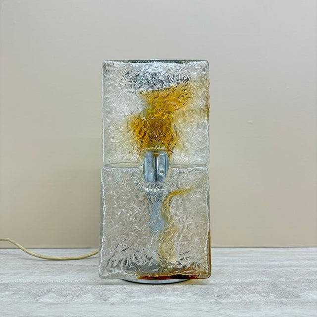 Metal Murano Glass Table Lamp by Toni Zuccheri for Mazzega, 1970s For Sale - Image 7 of 17