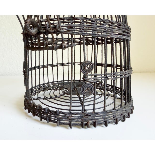 Black Antique French Wire Birdcage, Early 20th C For Sale - Image 8 of 13