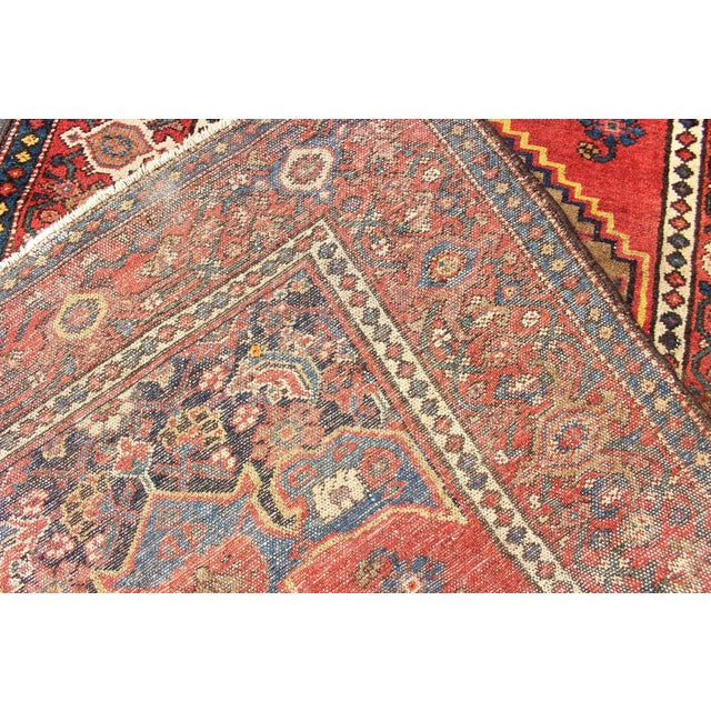 Antique N. W. Persian Rug With Medallion and Rich Red and Blue Tones 3'6 X 6'5 For Sale - Image 12 of 12
