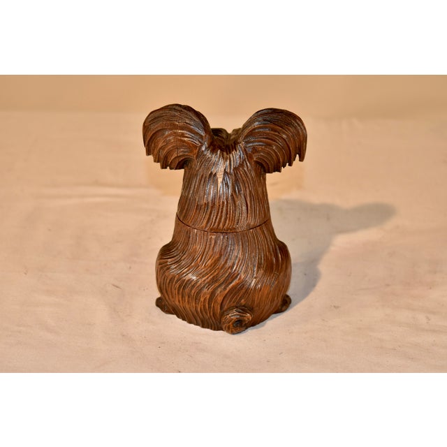 Wood Hand-Carved English Yorkshire Terrier Box, Circa 1930's For Sale - Image 7 of 8