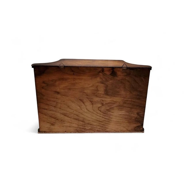 Wood Vintage French Art Deco Shoe Polish Wall Cabinet with Mirror and Original Brushes, 1920 For Sale - Image 7 of 8