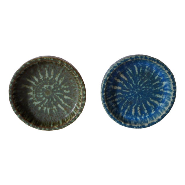 Scandinavian Art Pottery Birka Bowls by Gunnar Nylund from Rörstrand, Sweden, 1960s, Set of 2 For Sale