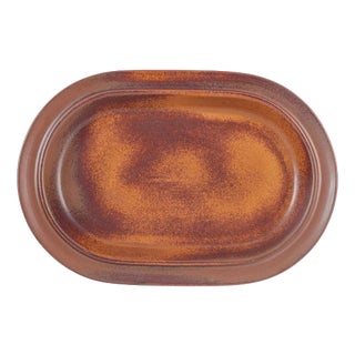 Oval Stoneware Serving Dish by Ulla Procopé for Arabia, Finland, 1970s For Sale