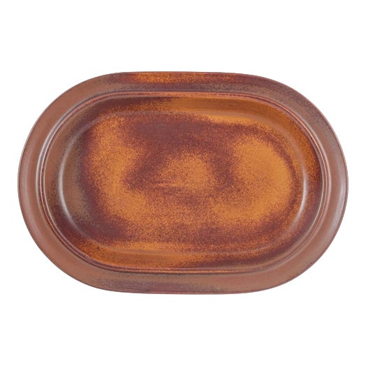 Oval Stoneware Serving Dish by Ulla Procopé for Arabia, Finland, 1970s For Sale