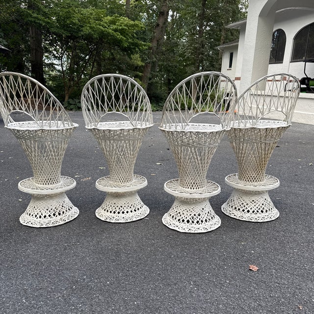 Mid-Century Modern Set of Four Mid- Century Modern Spun Fiberglass Bar Stools Attributed to Russell Woodard For Sale - Image 3 of 9