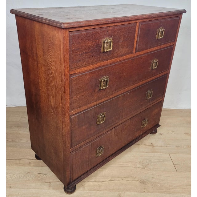 Edwardian Chest of Drawers in Oak, 1910s For Sale - Image 3 of 18