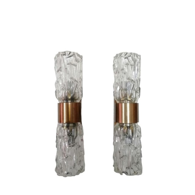 Glass Sconces in Faceted Glass, 1950s, Set of 2 For Sale - Image 7 of 7
