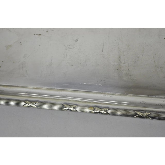 Antique Waring & Gillow English Edwardian LRG Silver Plated Serving Platter Tray For Sale - Image 11 of 14