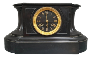 Napoleon III Black Marble Mantel Clock