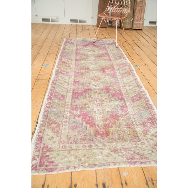 Vintage Distressed Oushak Rug Runner - 3'4" x 9'6" For Sale In New York - Image 6 of 11