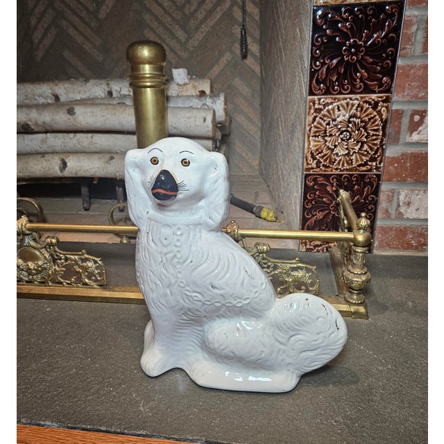 Mid 19th Century Pair of Antique Old Staffordshire Dogs With Newcomb Collage in New Orleans Provenance For Sale - Image 5 of 15